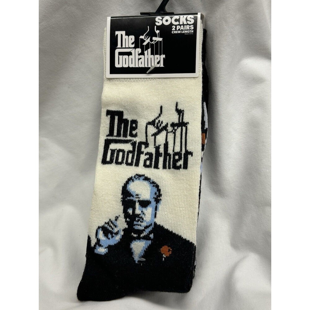 The Godfather Movie Graphics Socks Set Of 2 Crew Length Don Vito Corleon…